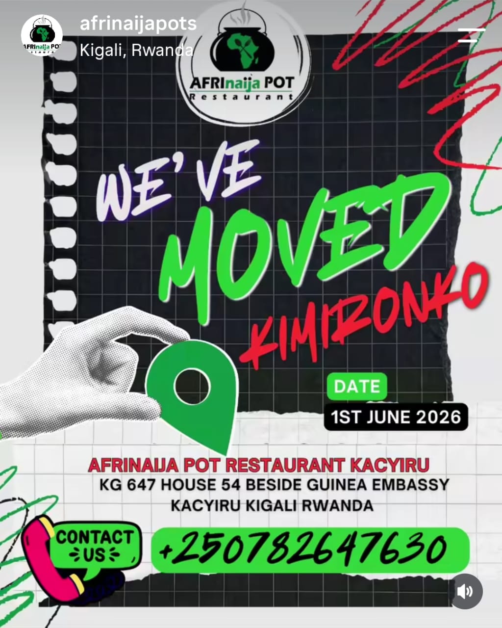 Afrinaija Pot food and restaurant reel on Instagram